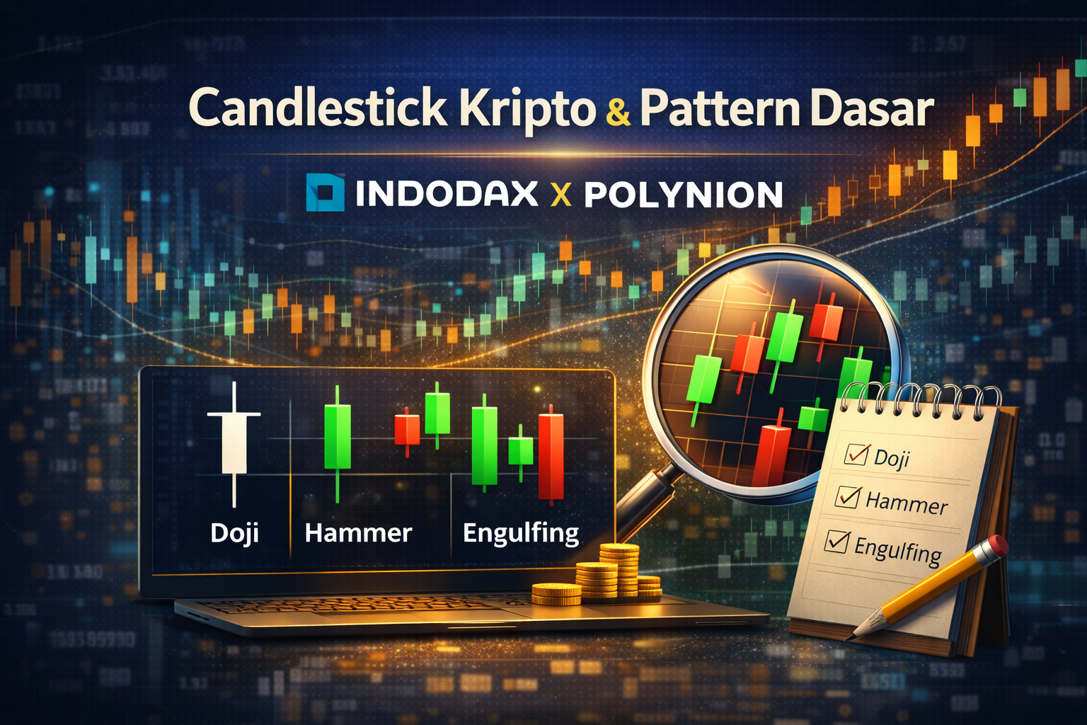candlestick kripto: pattern dasar analisis teknis di indodax